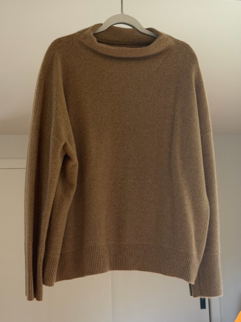Vince Women’s Camel Cashmere Funnel Neck Sweater